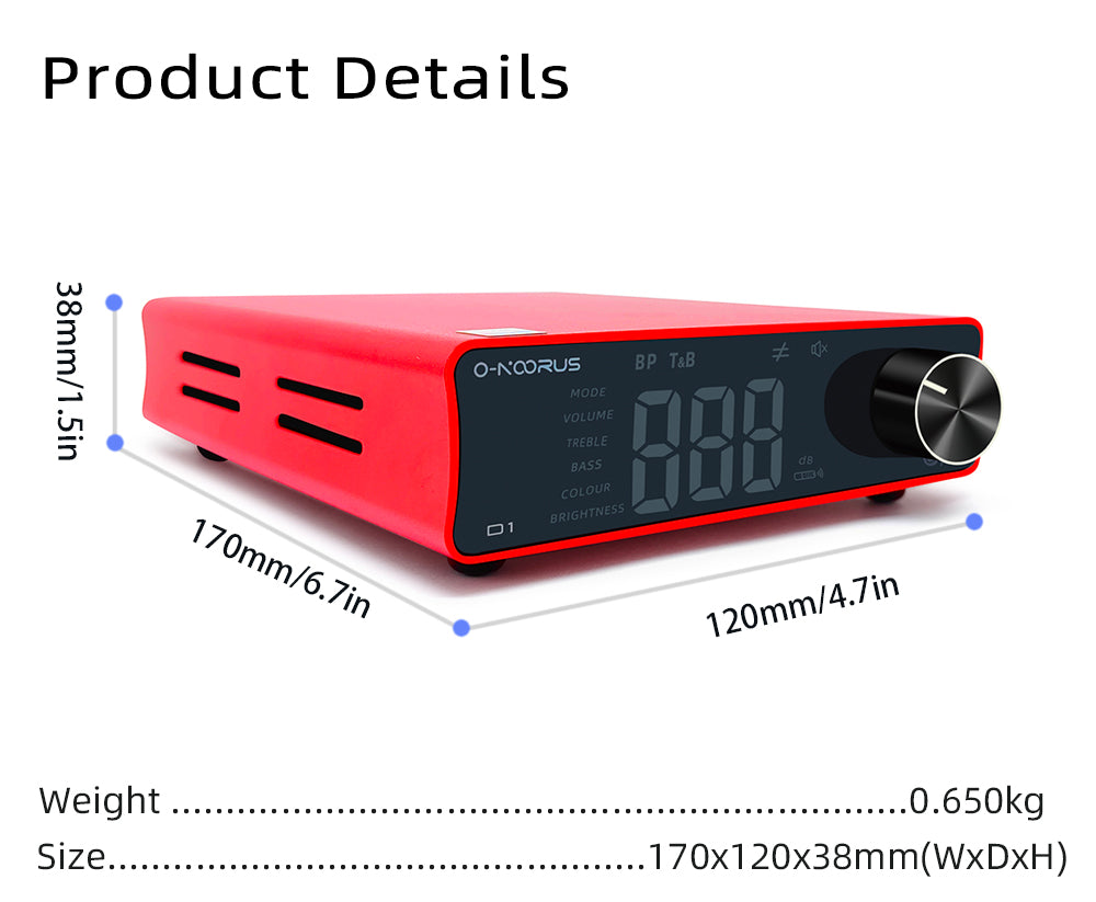 O-NOORUS D1 TPA3255 PFFB Stereo Power Amplifier 300Wx2 with Treble Bass Tone,Subwoofer,Pre-out, for Home Theater