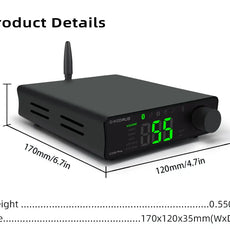 O-NOORUS D3 PRO TPA3255 PFFB Stereo Amplifier and Decoder with HDMI ARC Bluetooth5.4 USB Optical Coaxial RCA input onoorus audio