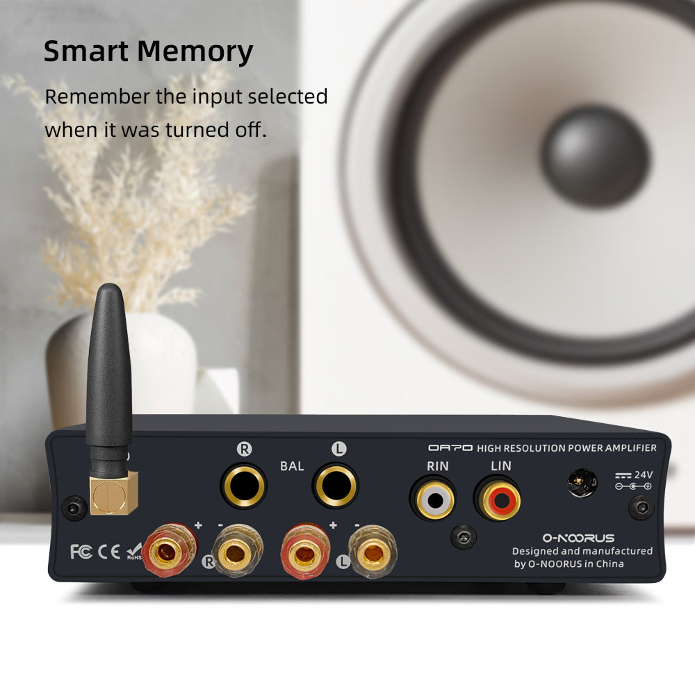O-NOORUS OA36S Dual MA12070x2 Vollsymmetrischer HIFI-Leistungsverstärker der Klasse D Bluetooth 5.0-Lautsprecherempfänger Aptx RCA TRS-Eingang 